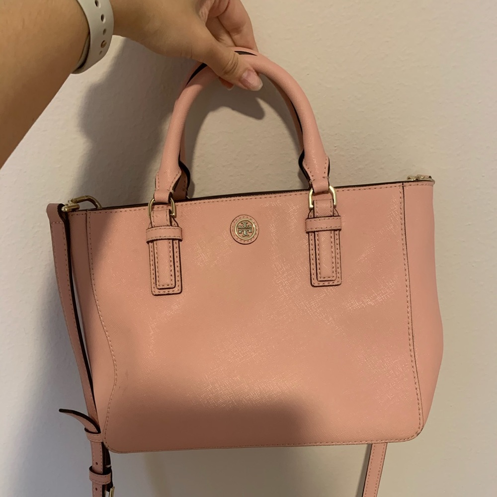 Pink Tory Burch top handle and Crossbody